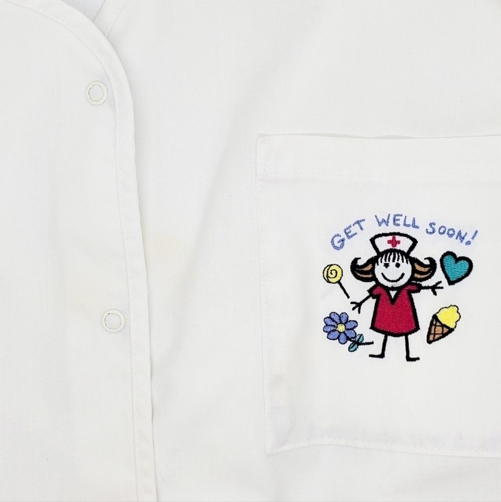 Angelica white long sleeve scrub top - Picture 3 of 6
